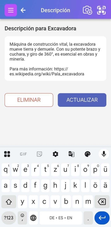 URL que se está escribiendo en el campo de descripción