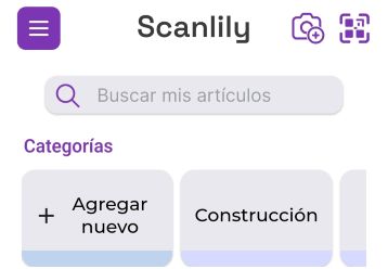 Imagen de la parte superior del panel de control, que muestra algunas categorías.