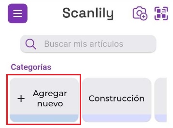 Imagen de la página del panel de control que incluye "Añadir nuevo"