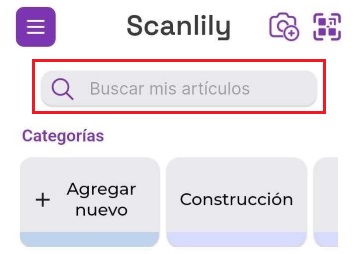 Imagen de la barra de búsqueda del panel de control seleccionada