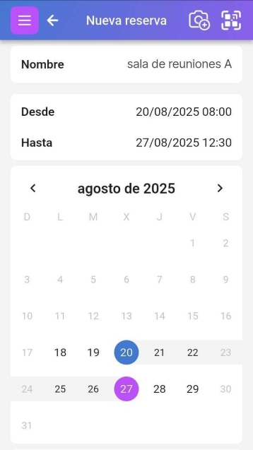 Imagen de un rango de tiempo seleccionado del 3 de marzo al 8 de marzo y el botón "Reservar" que se muestra debajo.