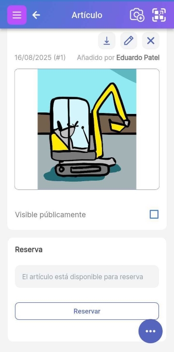 Imagen de la sección de Reserva con Recogida y botón Reservar