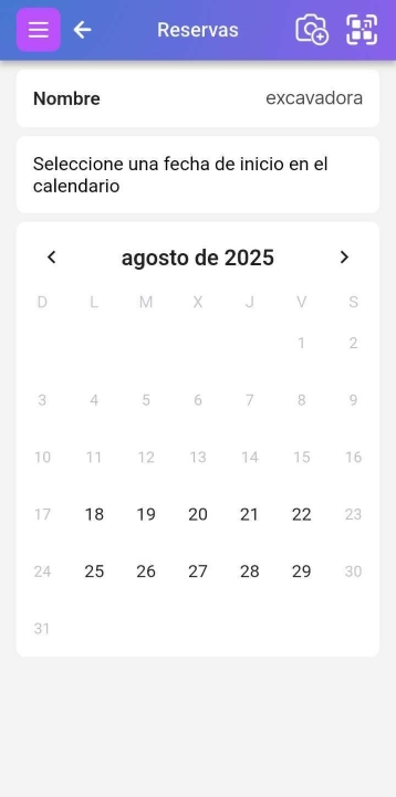 Imagen que muestra el calendario para seleccionar las fechas de inicio y fin.