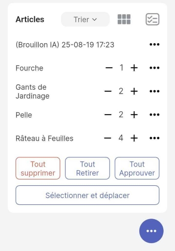 Image d'éléments dans un conteneur avec la liste de contrôle activée