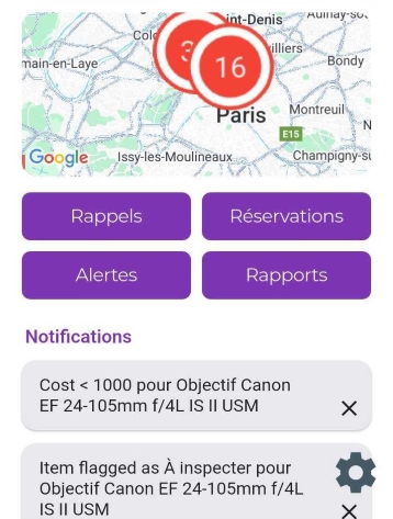 Image montrant des notifications pertinentes