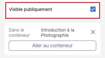 Case à cocher "Image non cochée" sur la page de l'article pour rendre un article public