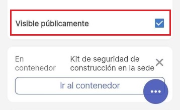 Casilla de verificación sin marcar en la página del artículo para hacer un artículo público.