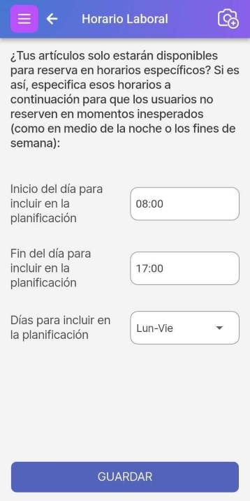 Página de configuración del perfil de suscriptor