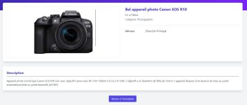 Page de résumé de l'inventaire avec les images des articles et leurs éléments.