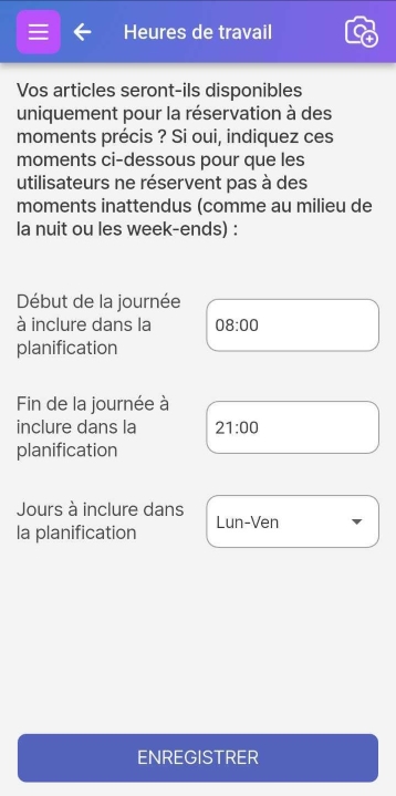 Page des paramètres du profil d'abonné