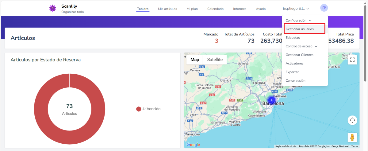 Captura de pantalla del sitio web del usuario con la imagen de la derecha ক্লিকada y el menú desplegable en pantalla.