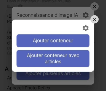 Sous-menu contextuel "Ajouter des éléments"