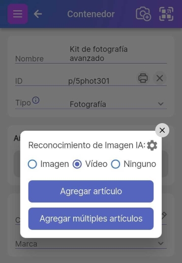 Eligiendo agregar elementos a través de video