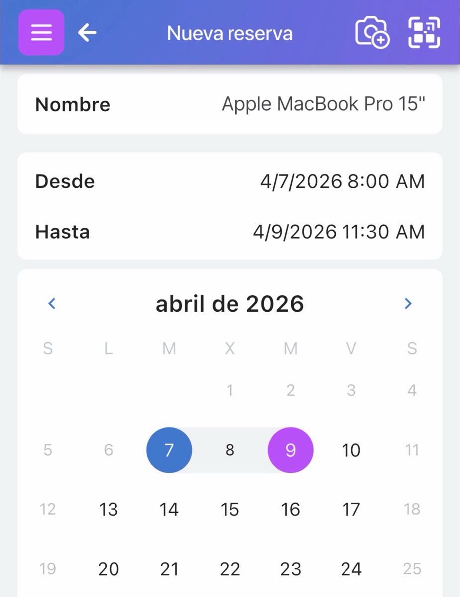 Editar calendario de reservas