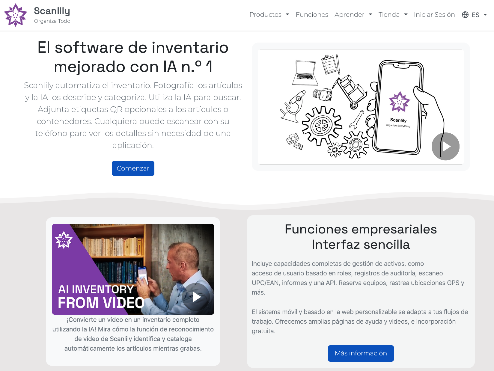Página de inicio de Scanlily