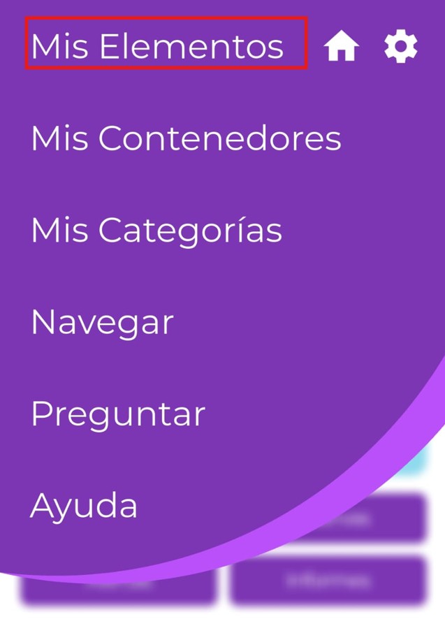 Menú de la aplicación Scanlily abierto con "Mis Artículos" seleccionado