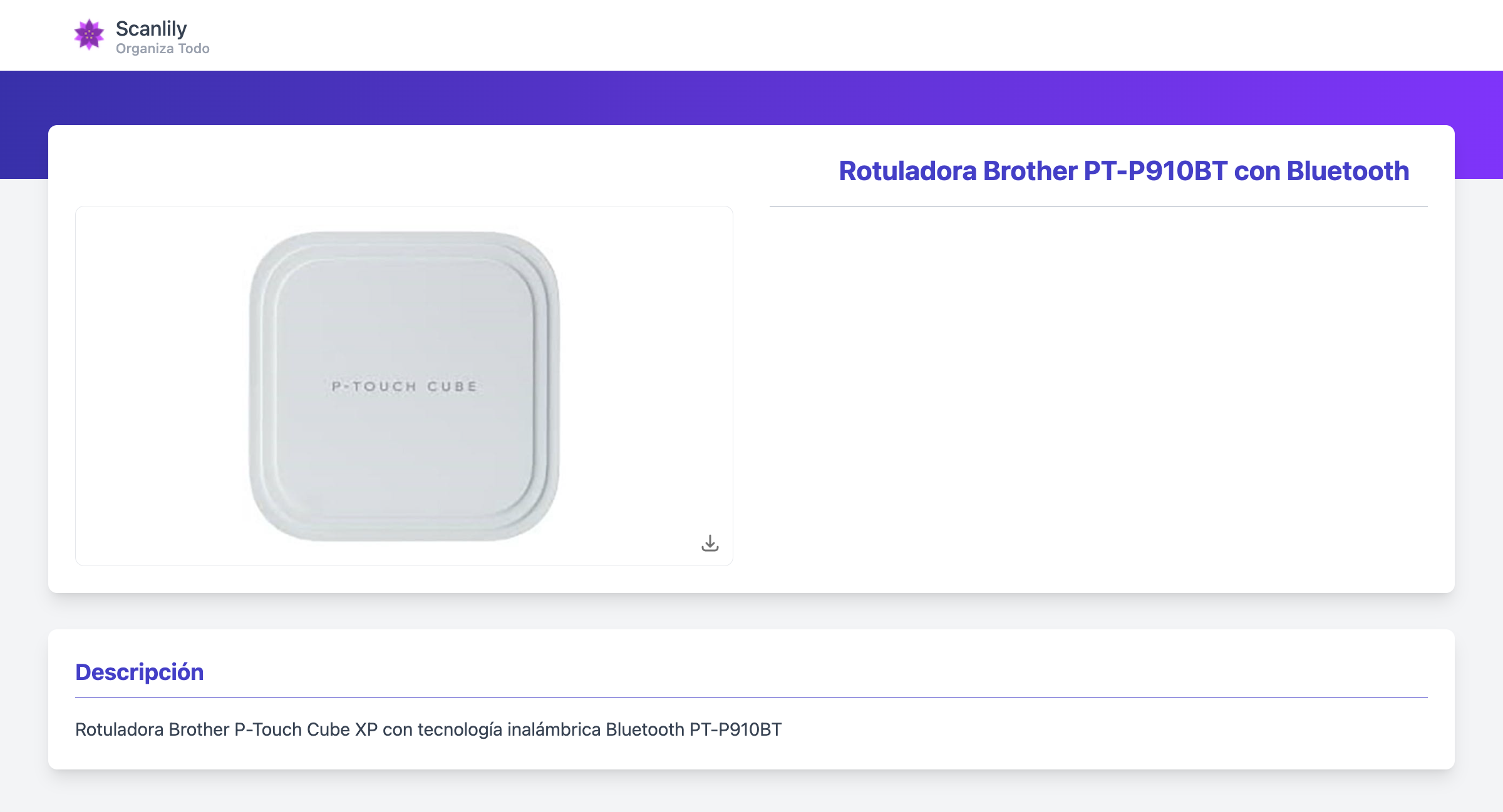 Página de resumen de inventario con imágenes de los artículos y sus cantidades.