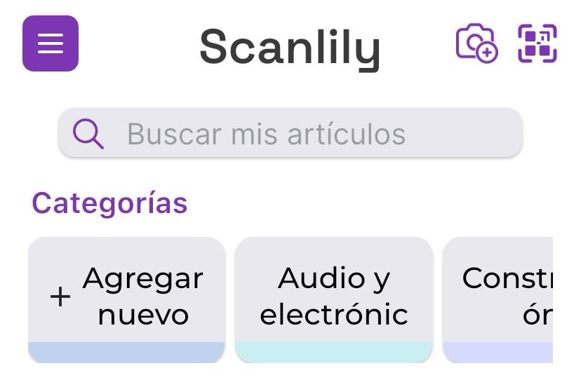 Parte superior de la pantalla del panel de control
