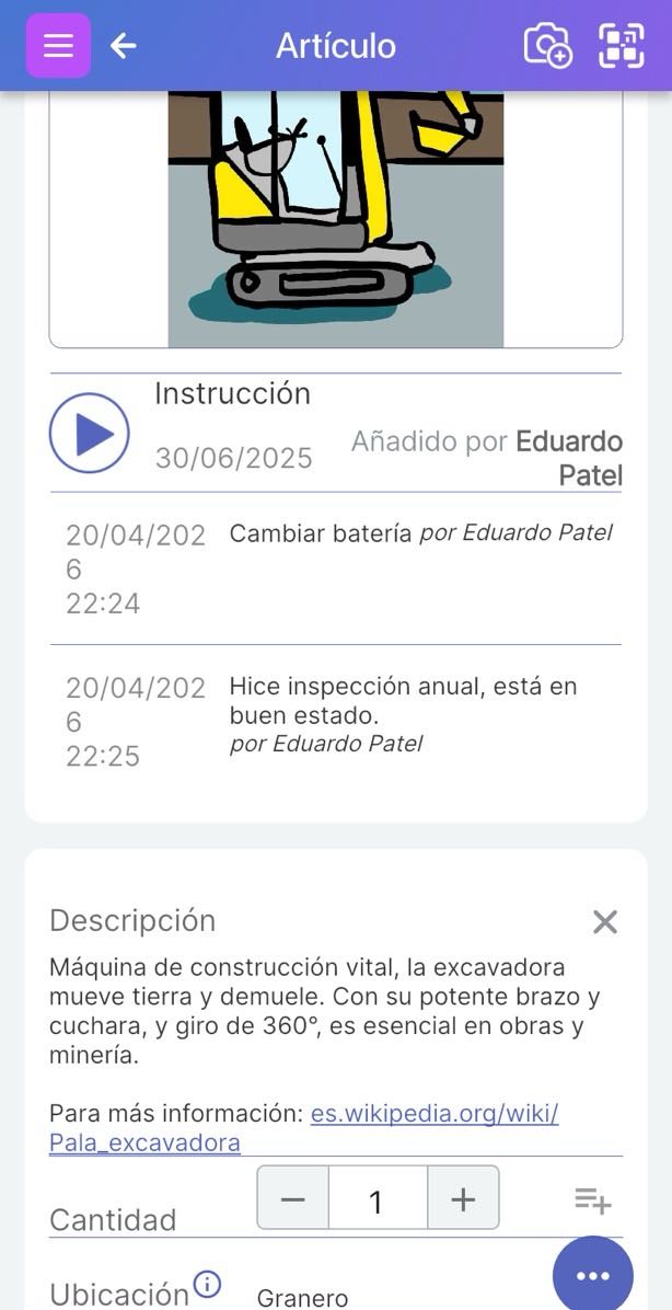 Página del elemento con una descripción larga que incluye un hipervínculo