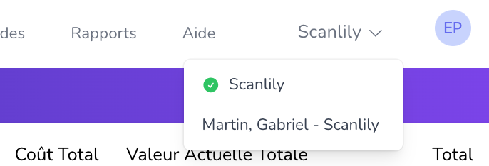 Sélecteur d'abonnement montrant que l'utilisateur peut choisir entre plusieurs abonnements