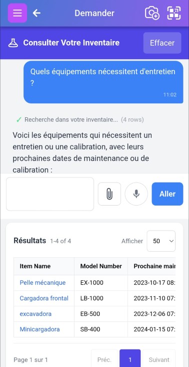 Page de liste d'articles Scanlily sur laquelle l'utilisateur tape une requête de recherche en langage naturel pour que l'IA trouve l'image