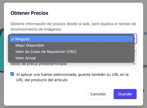 Menú desplegable de autoaplicación configurado en Ninguno