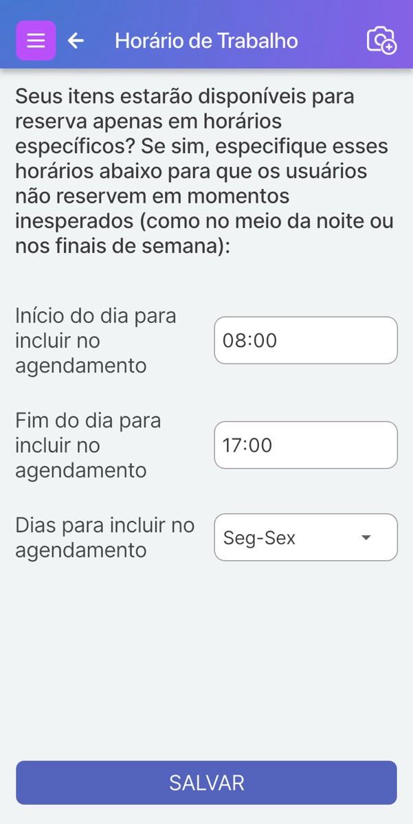 Página de configurações do Perfil do Assinante