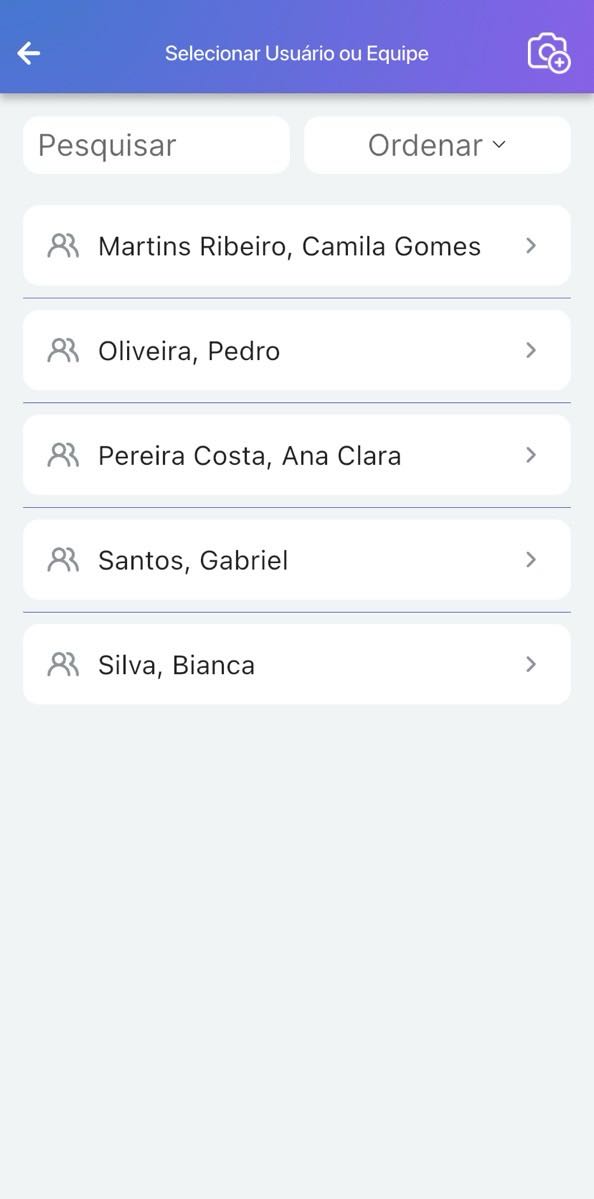 Imagem mostrando o menu suspenso de usuários atribuídos
