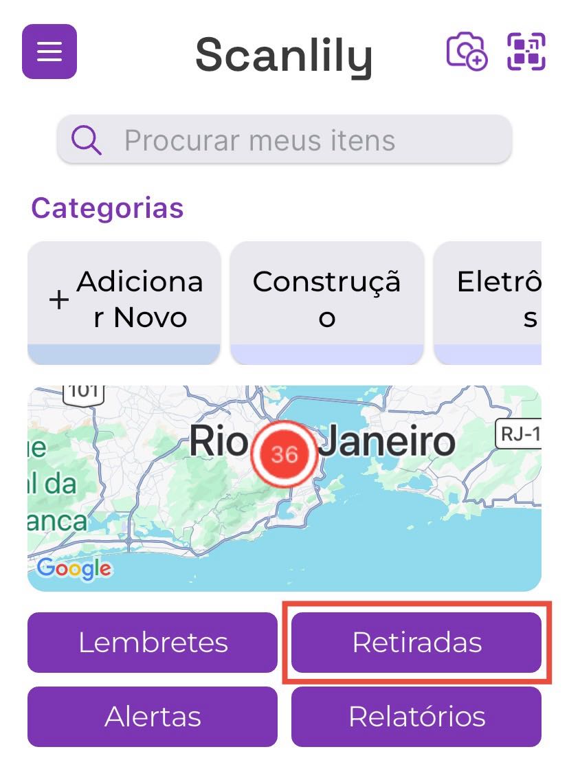 Imagem do painel com 'Empréstimos' destacado