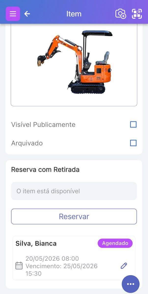Imagem com Reserva com Retirada aparecendo como Agendada
