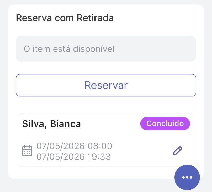 Imagem da Página do Item com uma reserva exibida