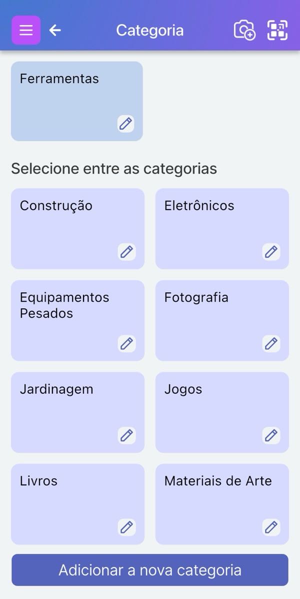 Imagem da página de Categoria com muitas categorias sendo exibidas.