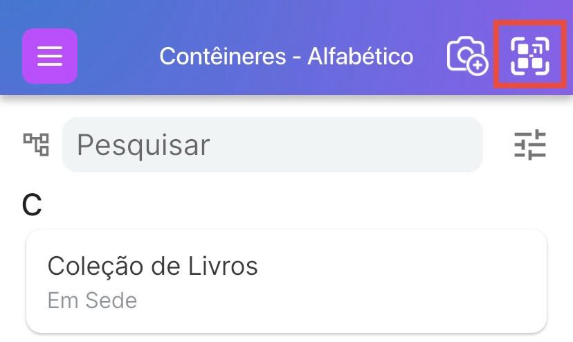 Imagem do botão Escanear no canto superior direito destacado