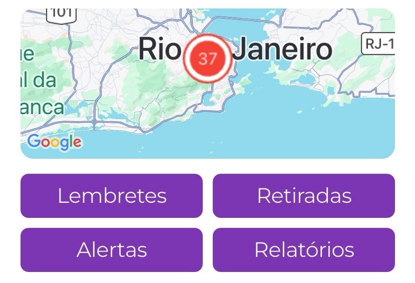 Imagem mostrando o mapa do painel na parte superior, com dois a quatro botões exibidos abaixo dele com base nas escolhas de configuração