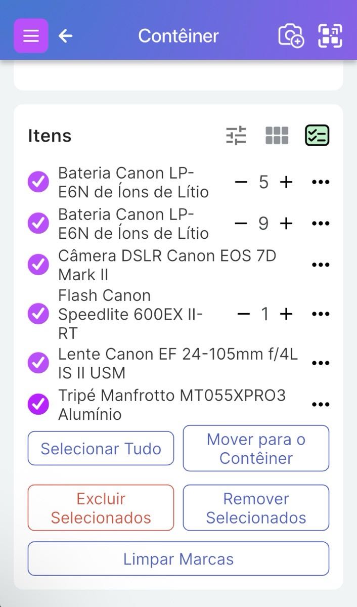 Recurso de Lista de Verificação do Scanlily