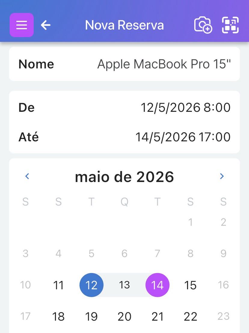 Editar calendário de reservas