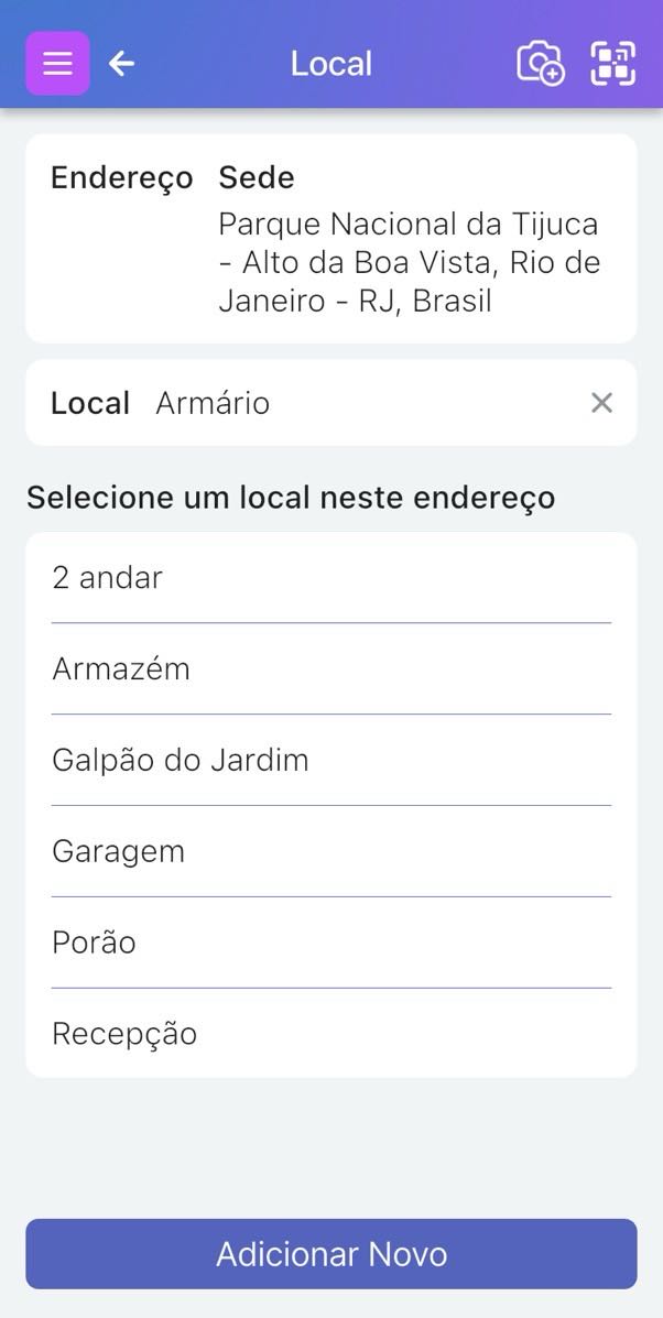 Imagem da página de Locais com um visível e dois selecionáveis