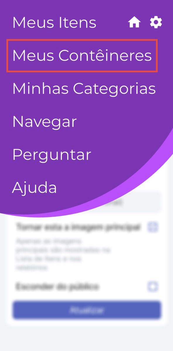 Imagem de Contêineres destacados no menu principal