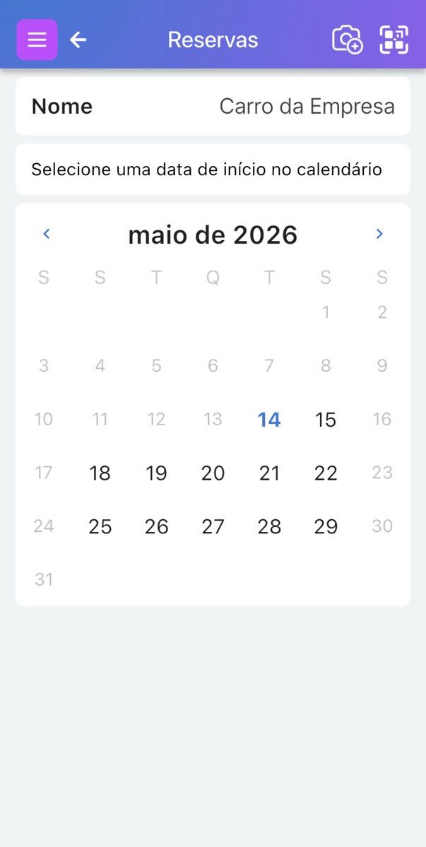 Imagem mostrando o calendário para selecionar datas de início e fim