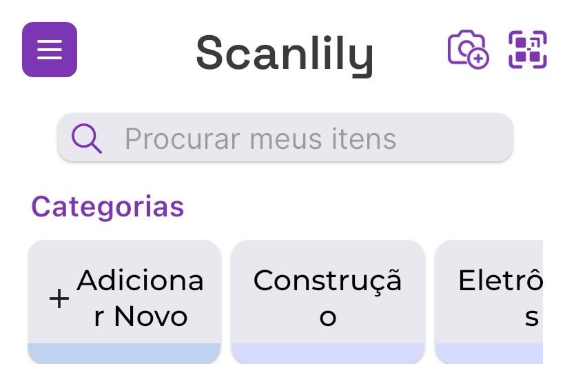Parte superior da tela do painel