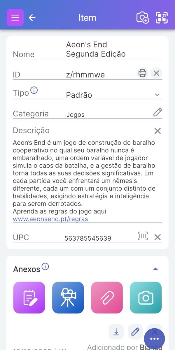 Página do Item com uma descrição longa que inclui um hiperlink