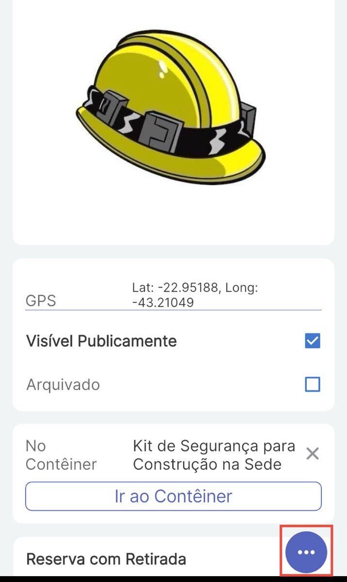 Imagem da página do item com o campo GPS destacado