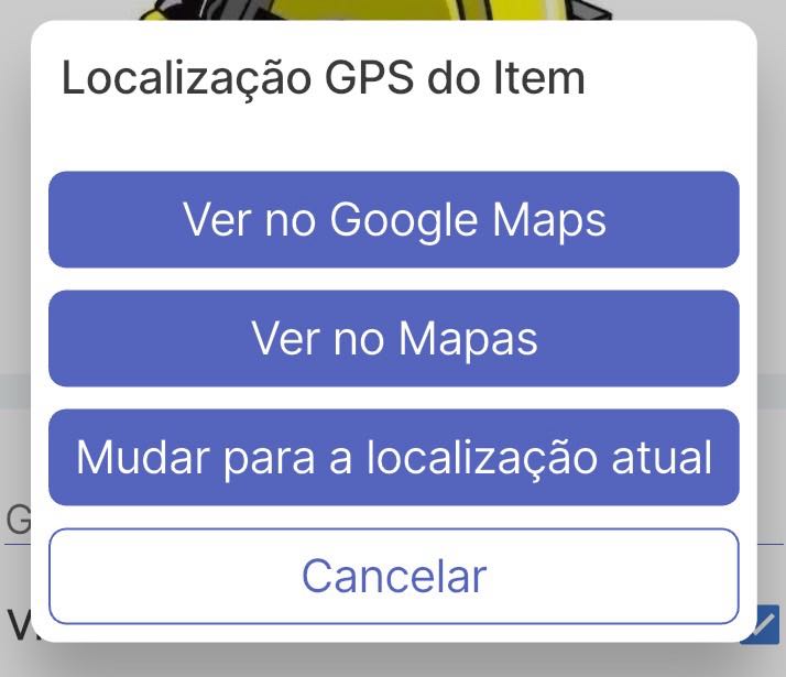 Imagem do popup que aparece se o usuário clicar no campo GPS ou na opção de menu