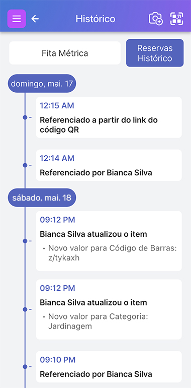 Trilha de auditoria do Scanlily